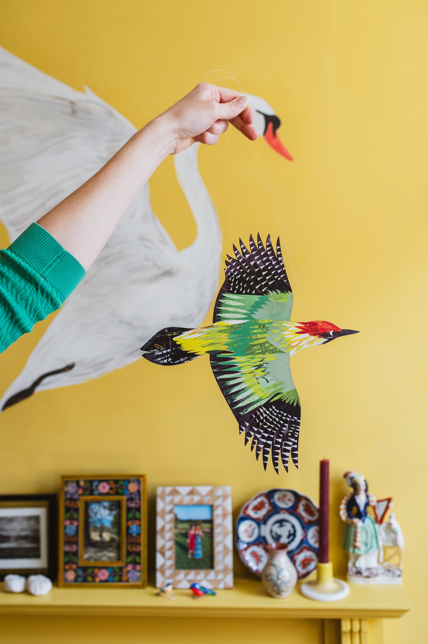 Green Woodpecker Decorative Bird Art