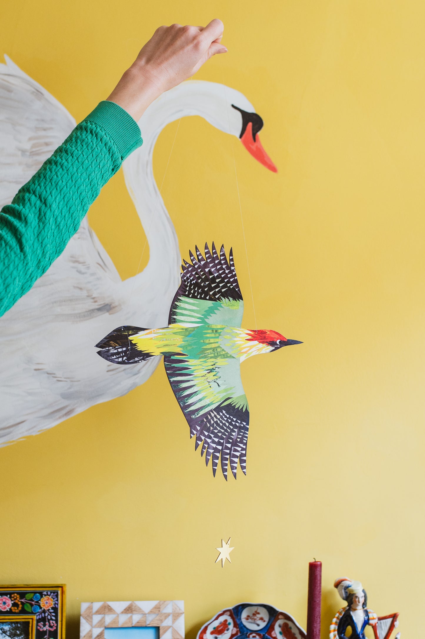 Green Woodpecker Decorative Bird Art