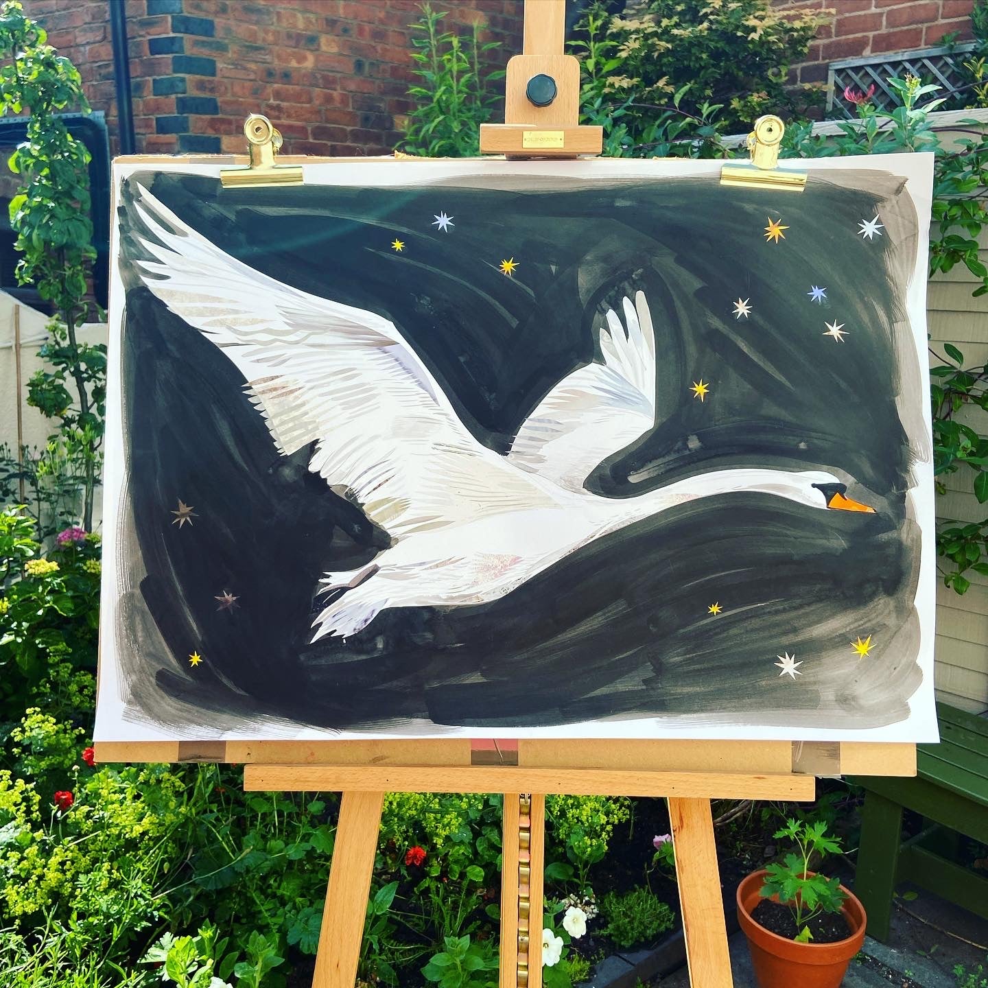 'Rise Up' Swan Illustration Print