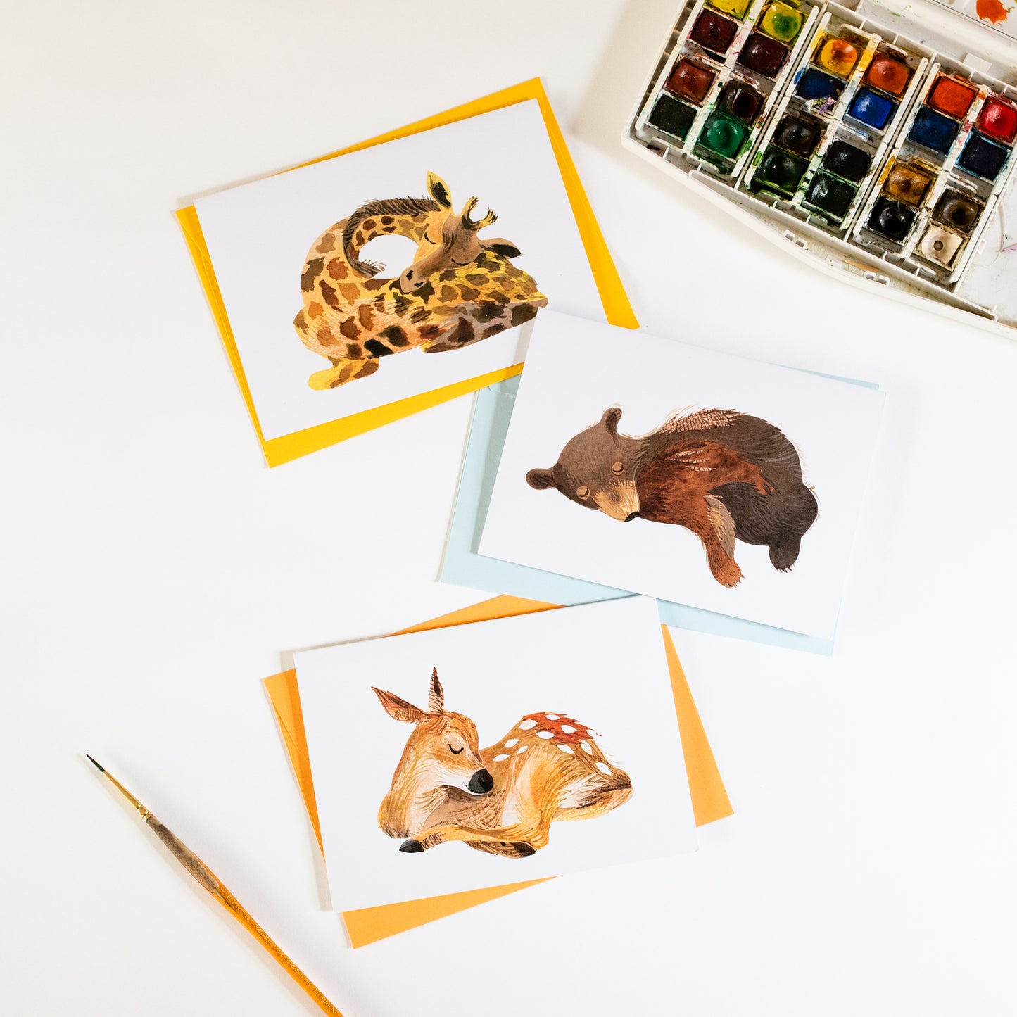 Sleepy Giraffe Greetings Card