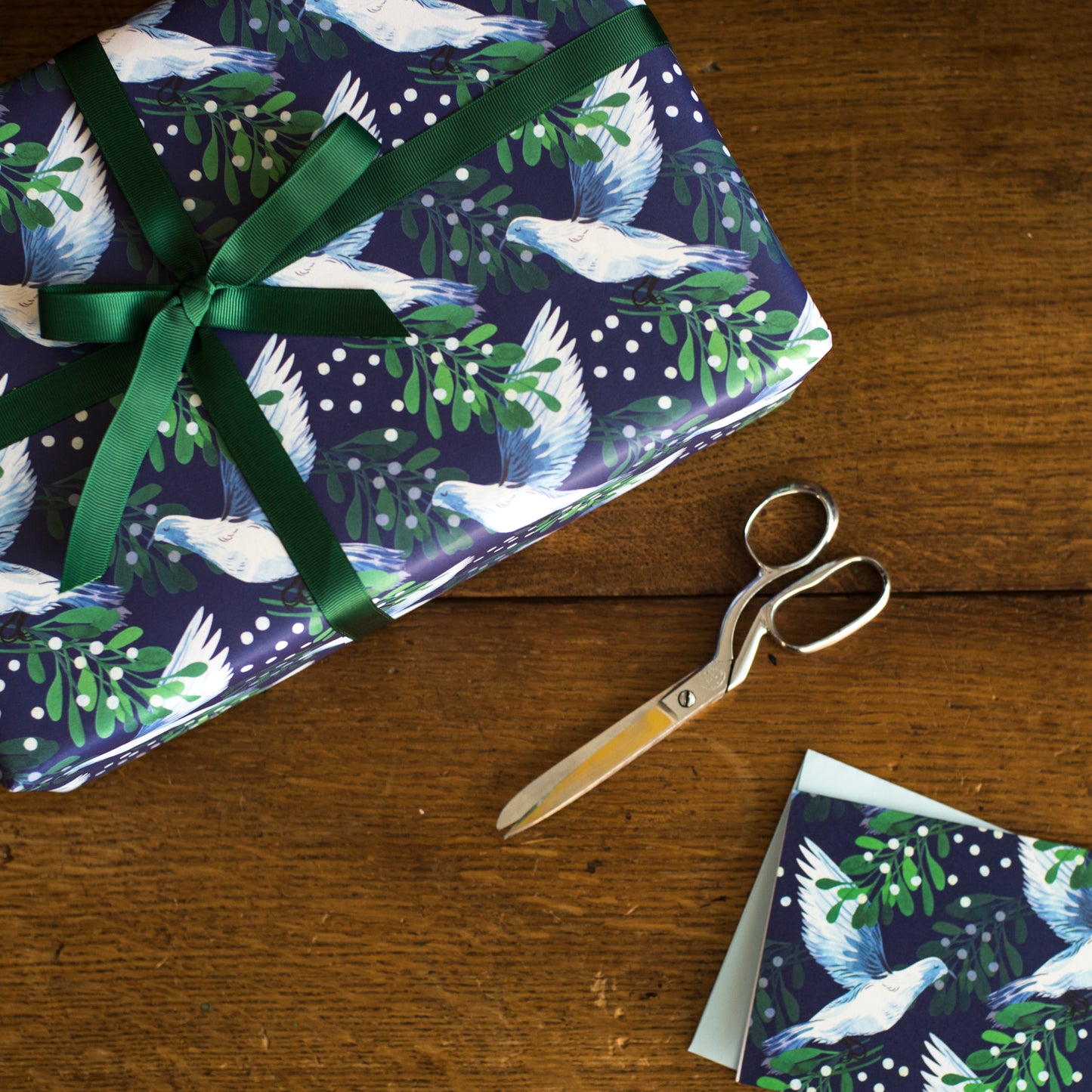 Mistletoe Dove Luxury, 100% Recycled Christmas Wrapping Paper