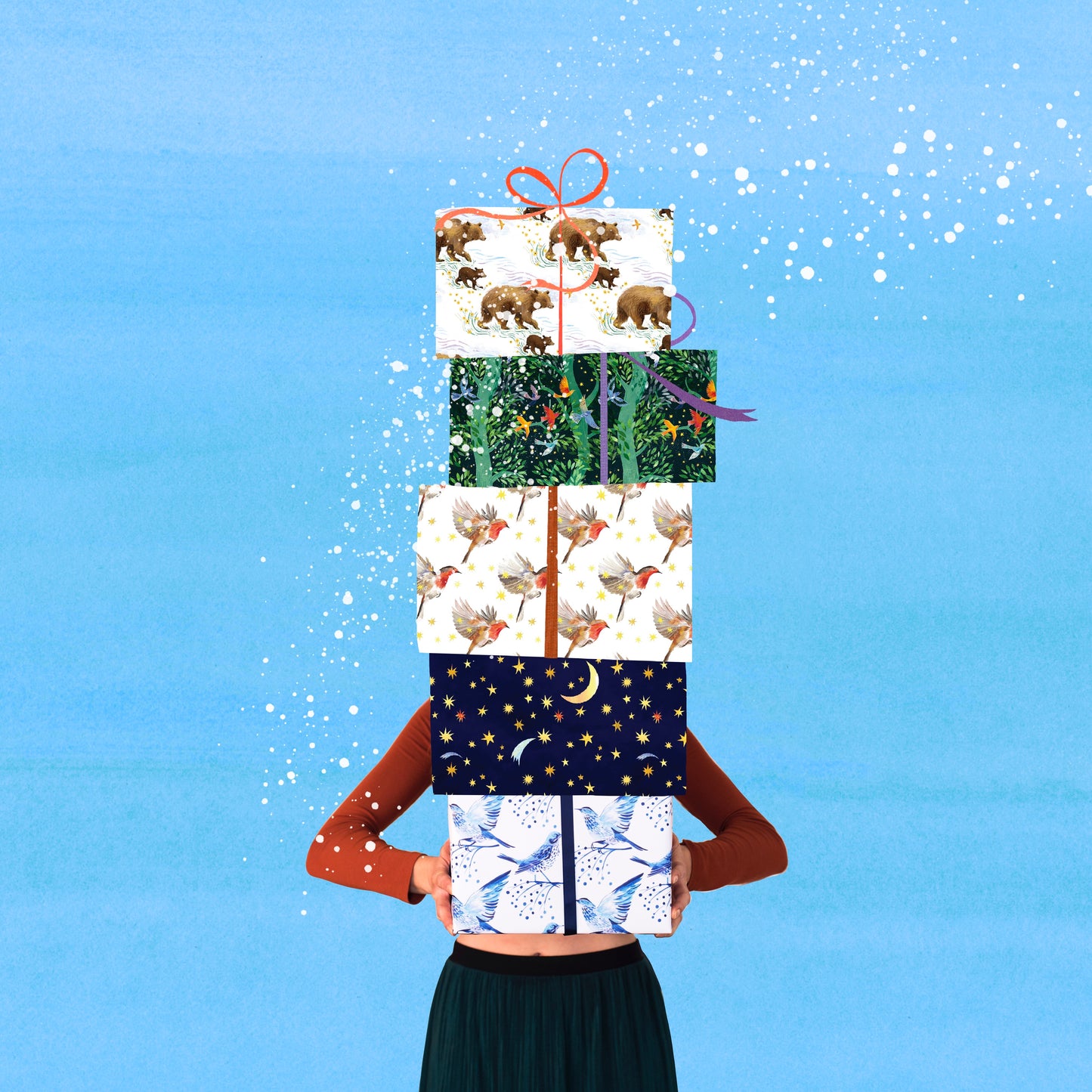 Christmas Gift Wrap Pack - Luxury, 100% Recycled Wrapping Paper