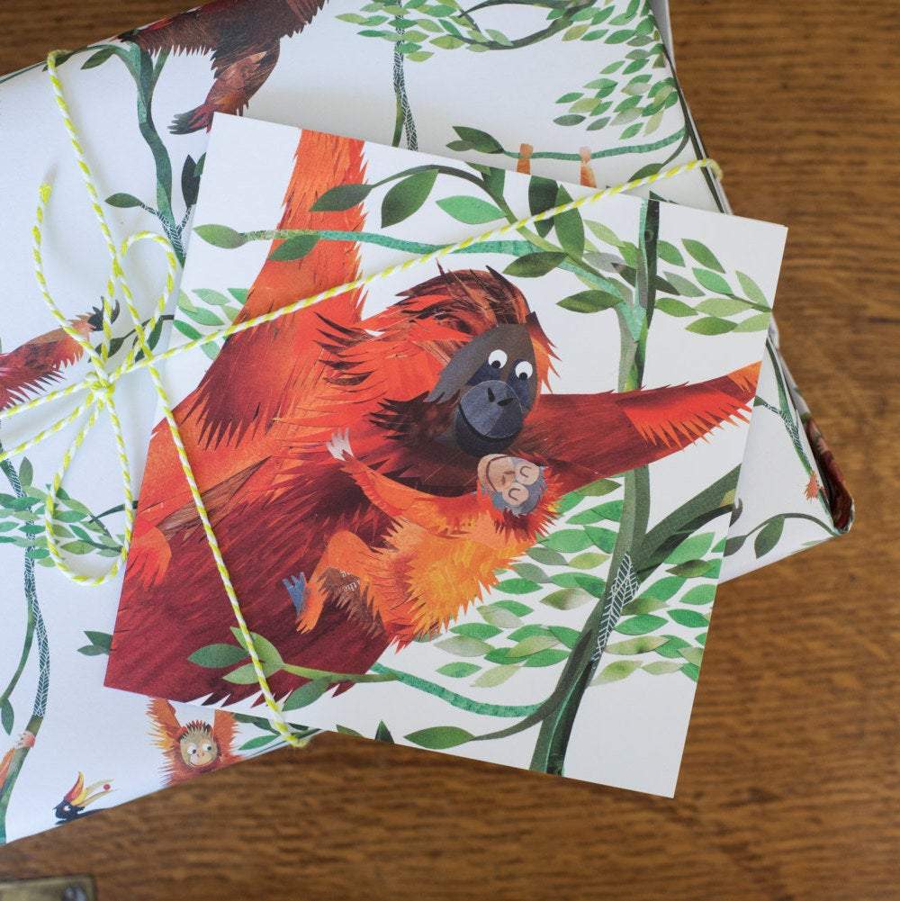 Mama Orangutan Greetings Card