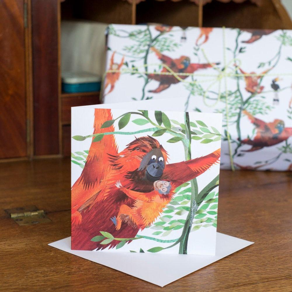 Mama Orangutan Greetings Card
