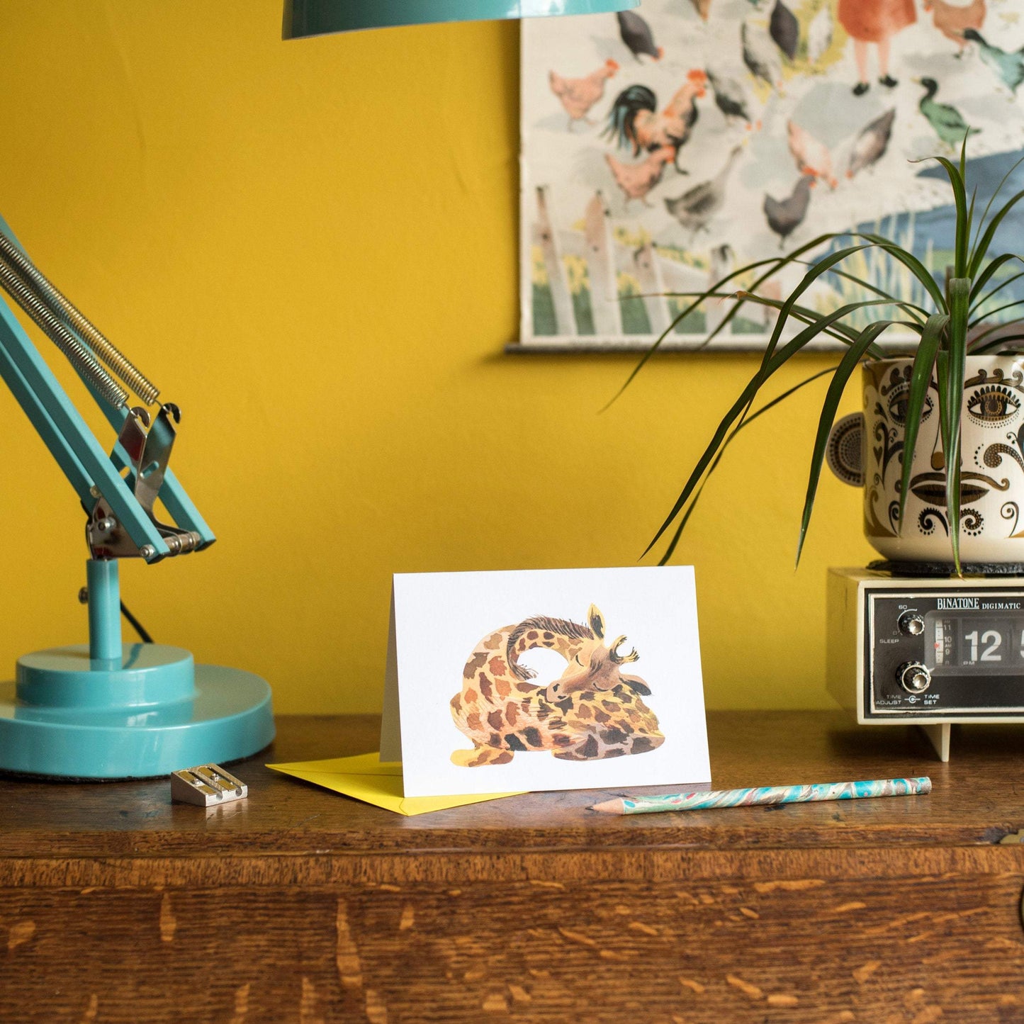 Sleepy Giraffe Greetings Card