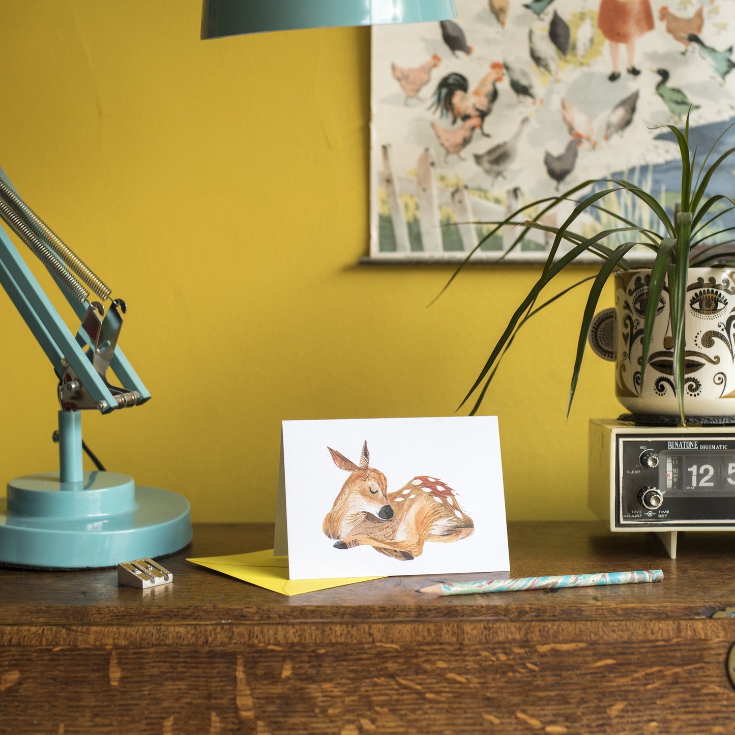 Sleepy Fawn Greetings Card