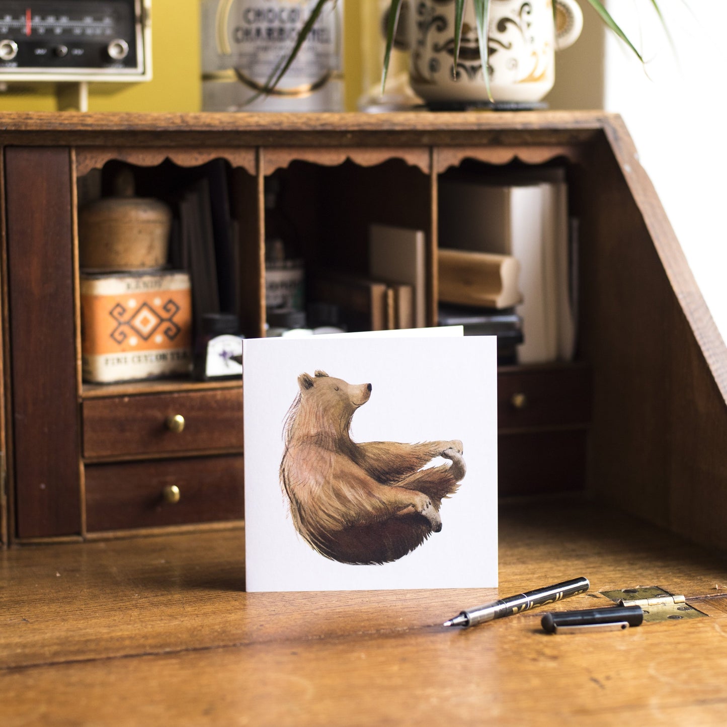 Yoga Bear Greetings Card