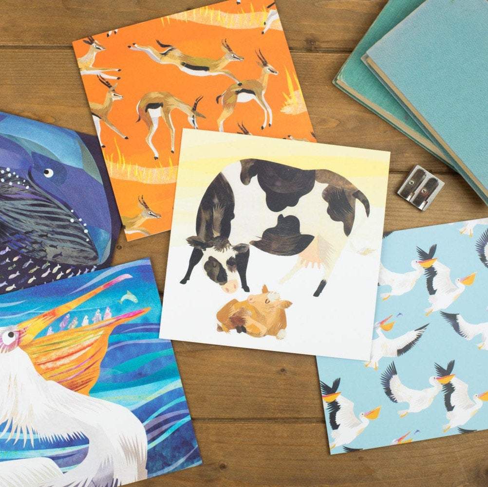 Mama Cow and Calf Greetings Card