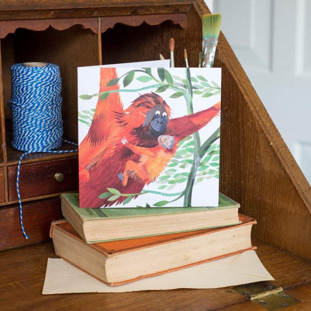 Mama Orangutan Greetings Card