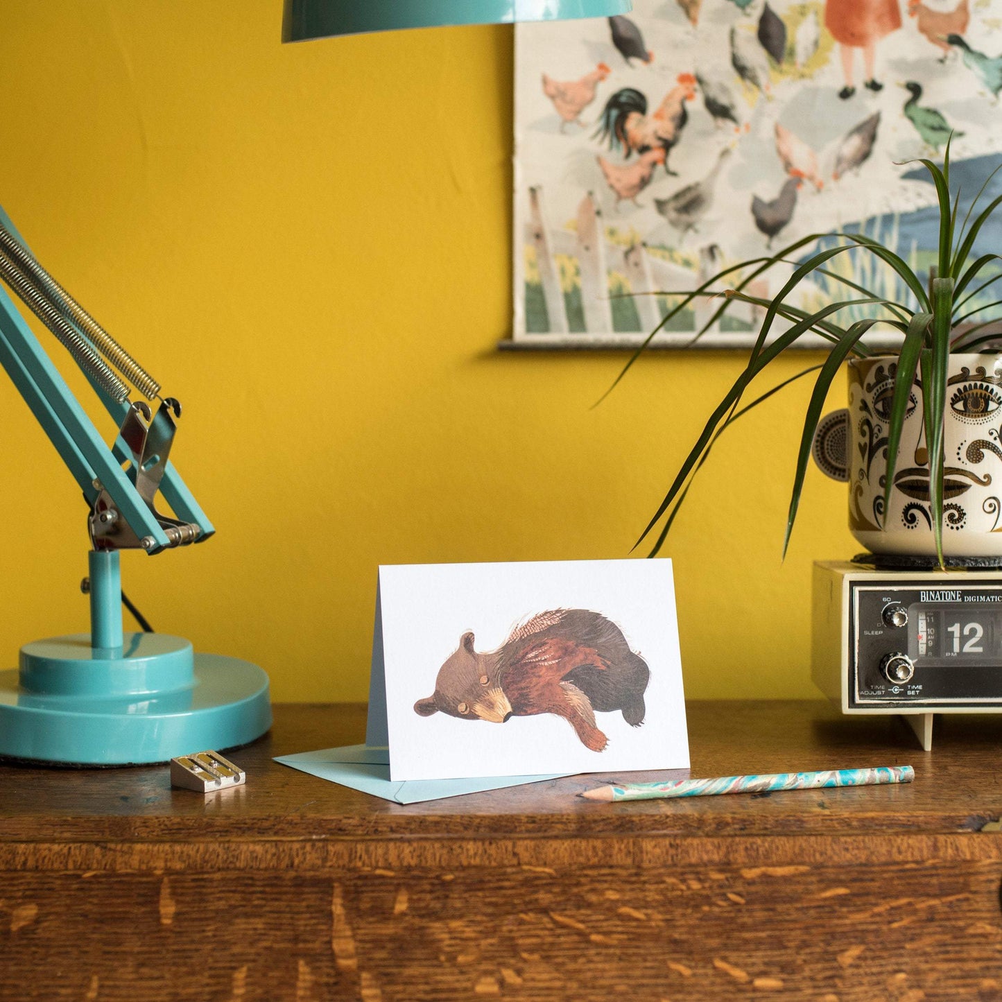 Sleepy Bear Cub Greetings Card