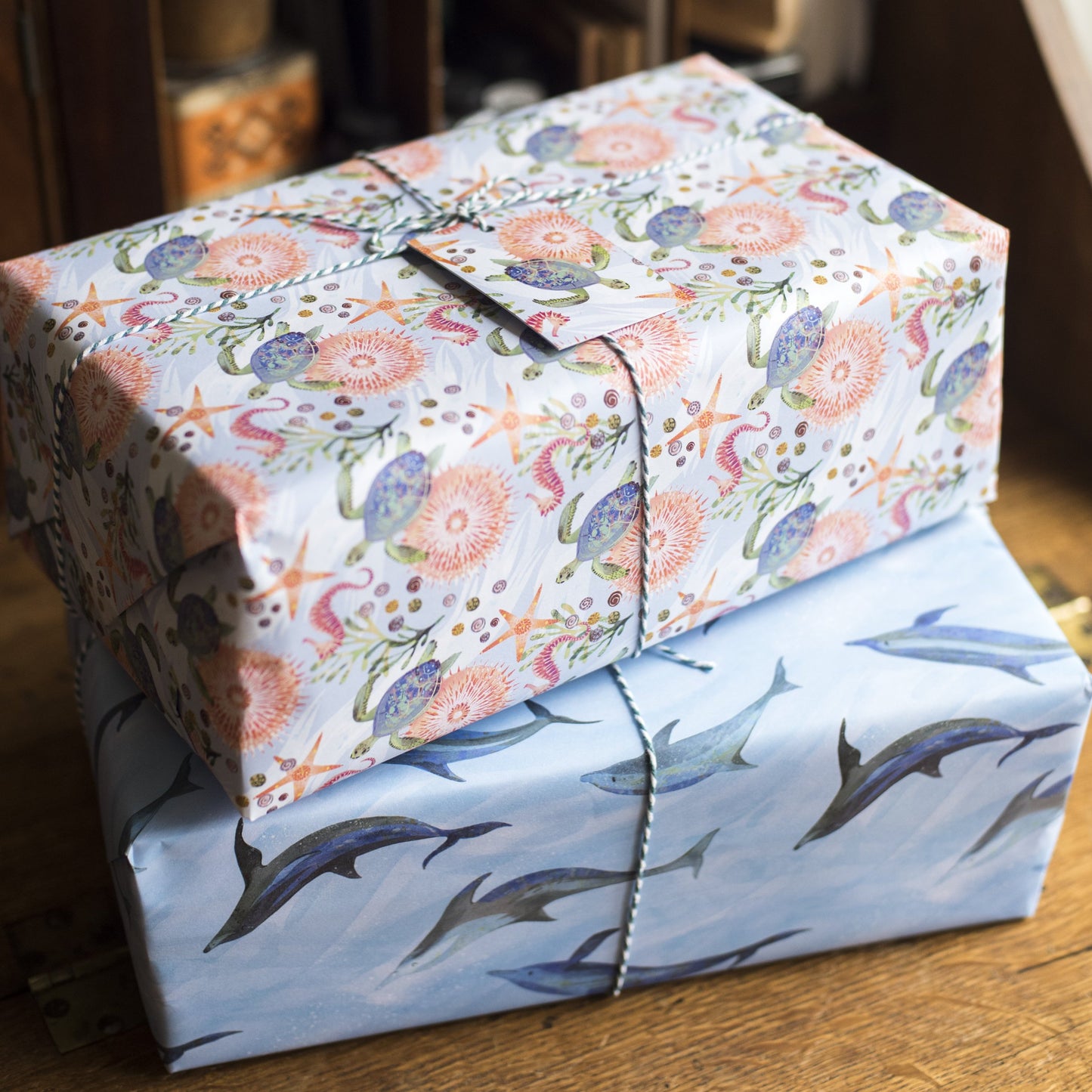 Dancing Dolphins Luxury, Recycled 100% Wrapping Paper