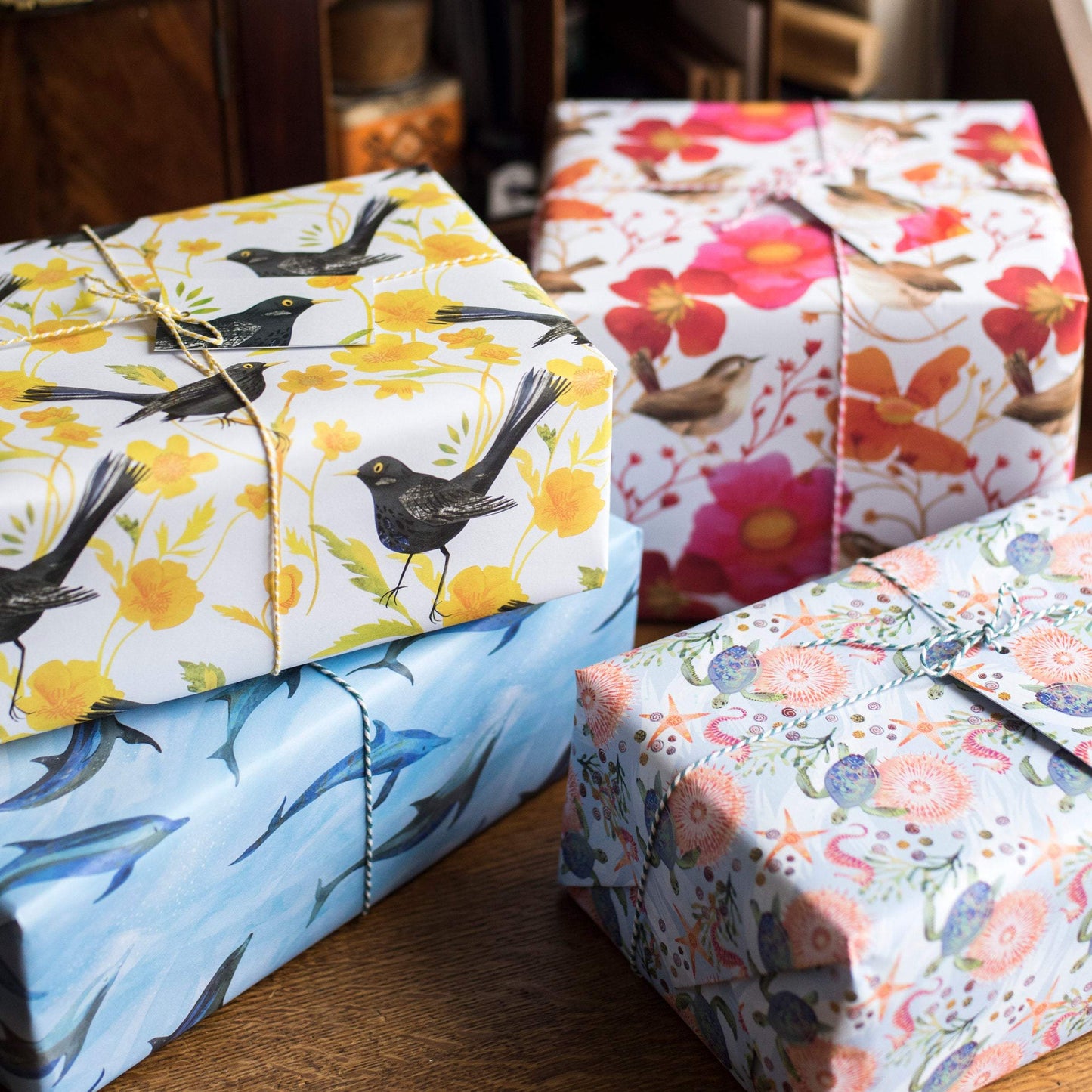 Dancing Dolphins Luxury, Recycled 100% Wrapping Paper
