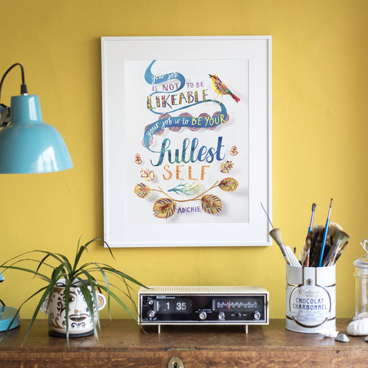 SUPER SECONDS Your Fullest Self A5 Adichie Quotation