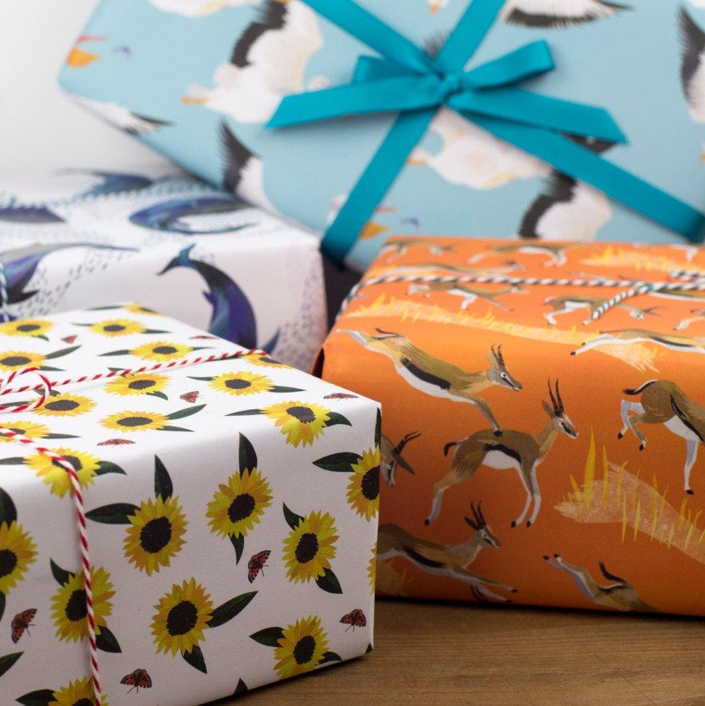 Pelican Party Luxury, 100% Recycled Wrapping Paper