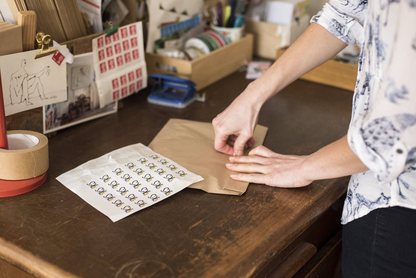 Wren & Poppies Organic Cotton Tea Towel