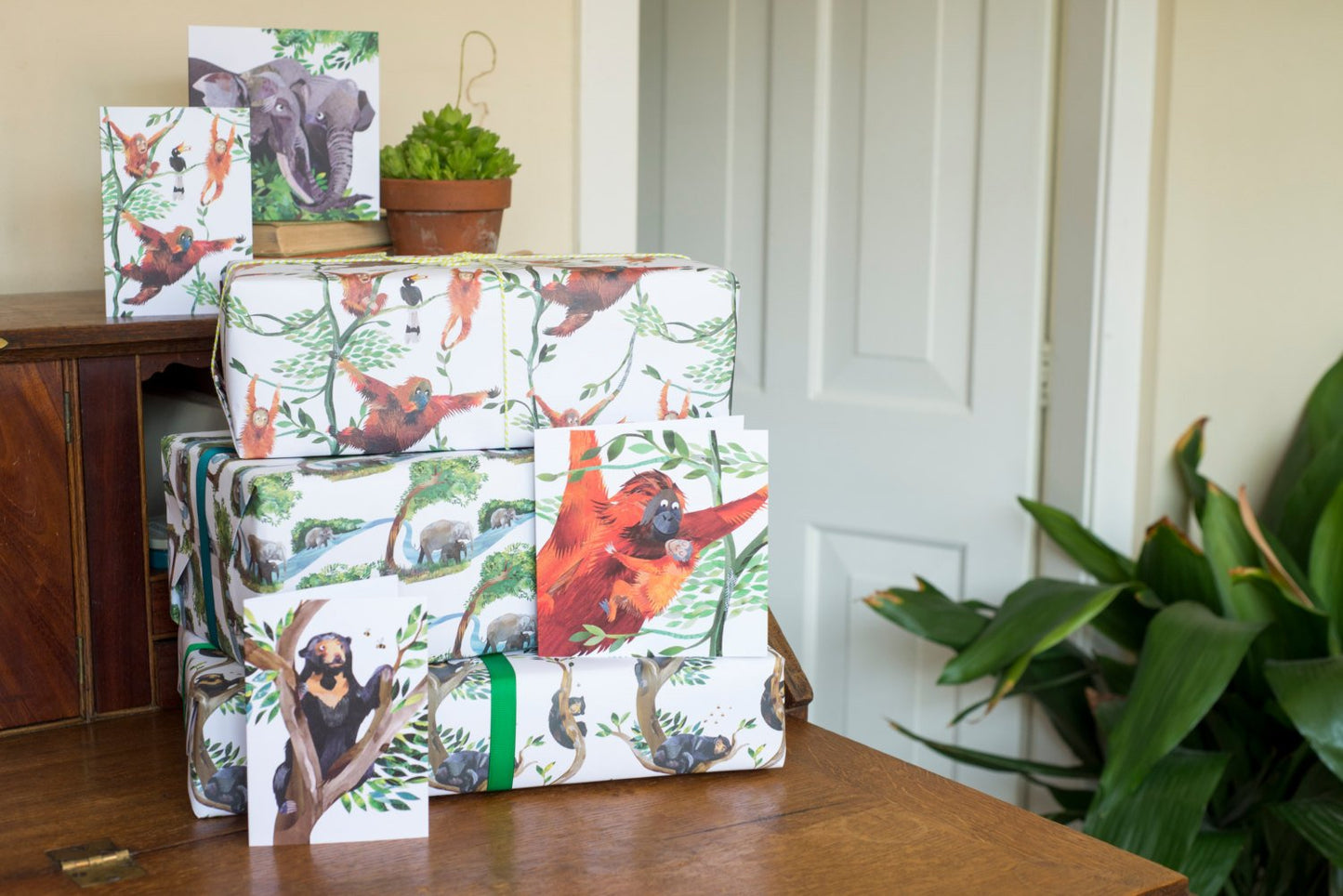 Sun Bear & Bees Greetings Card