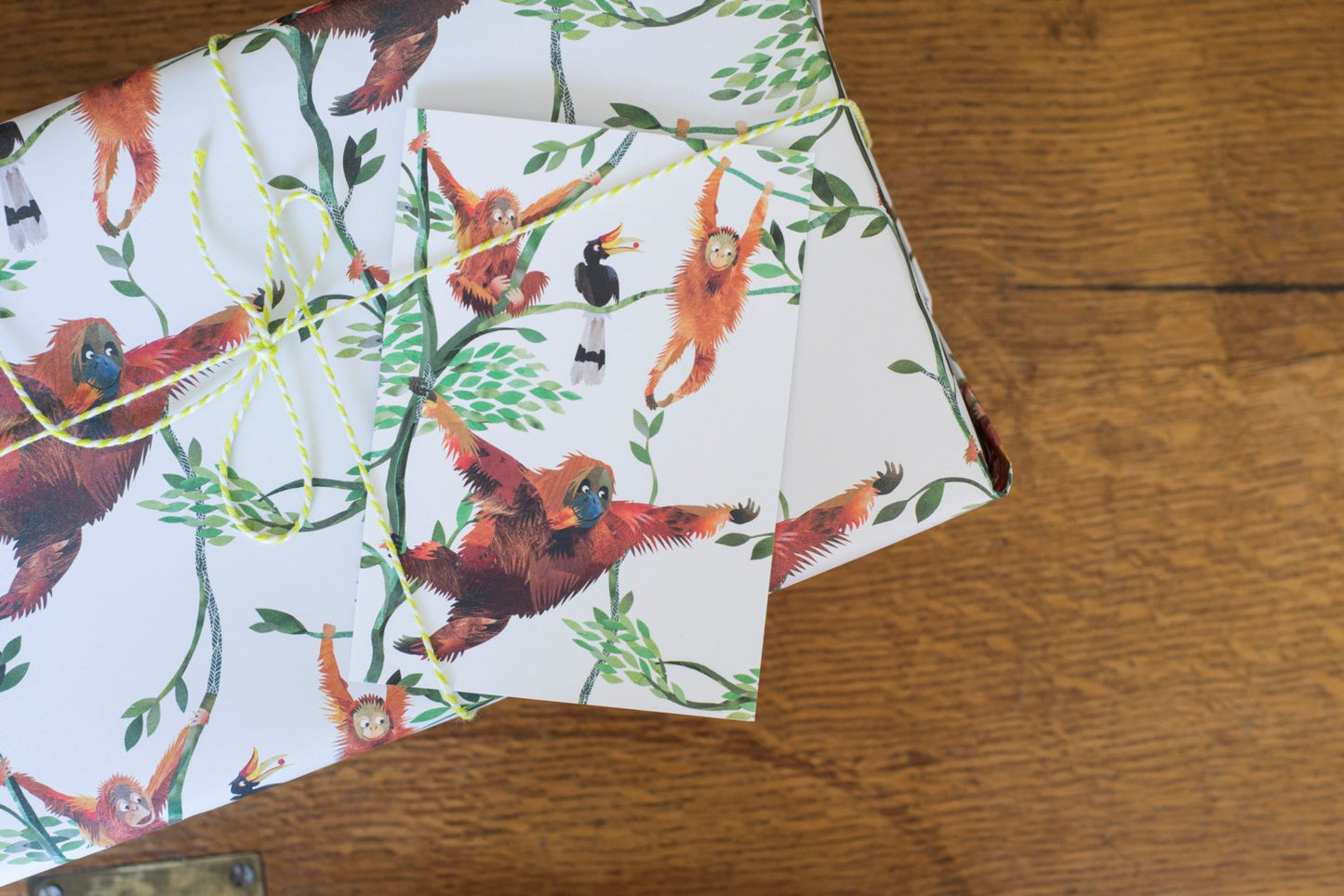 Swinging Orangutans Greetings Card