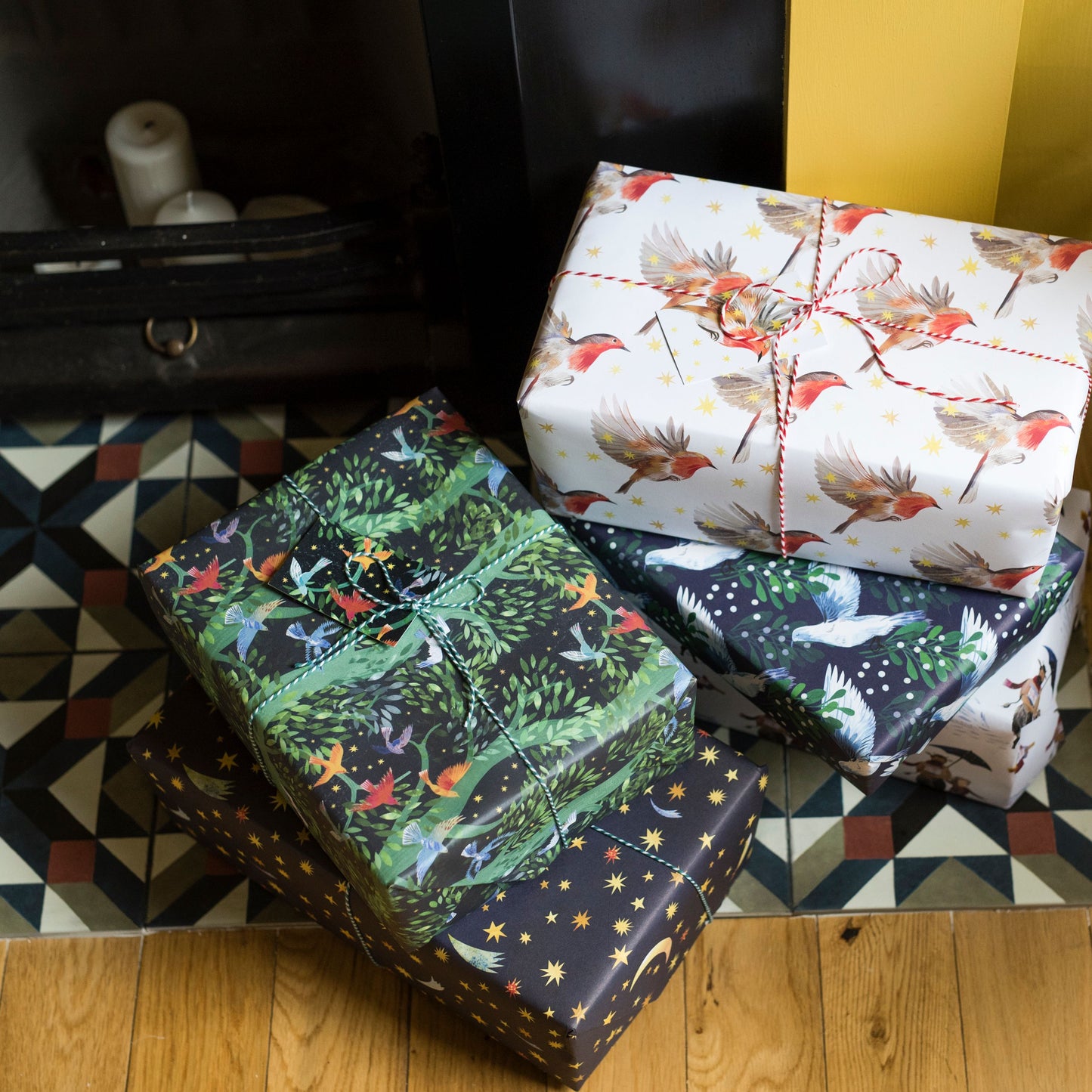 Starry Robins Luxury, 100% Recycled Wrapping Paper