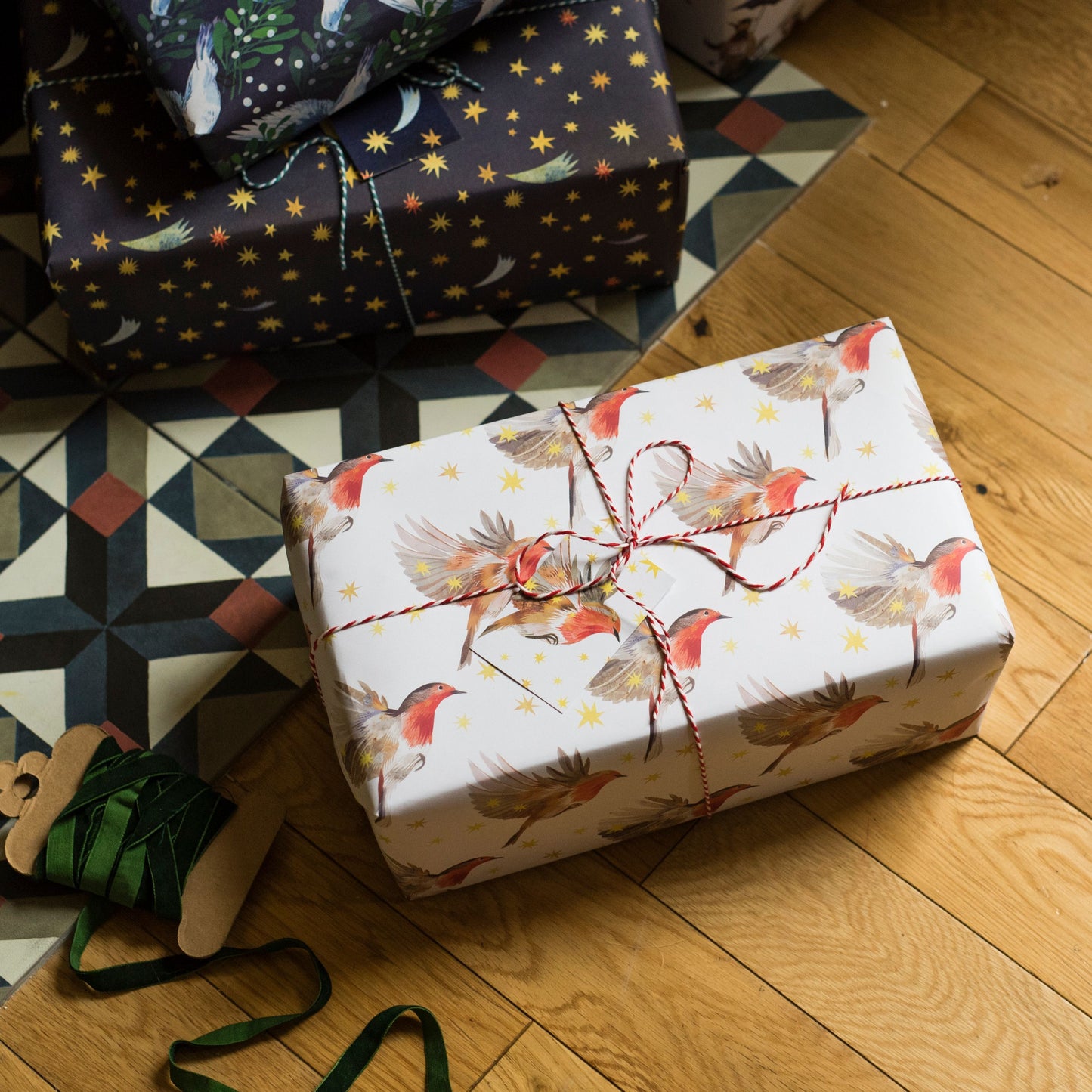 Starry Robins Luxury, 100% Recycled Wrapping Paper