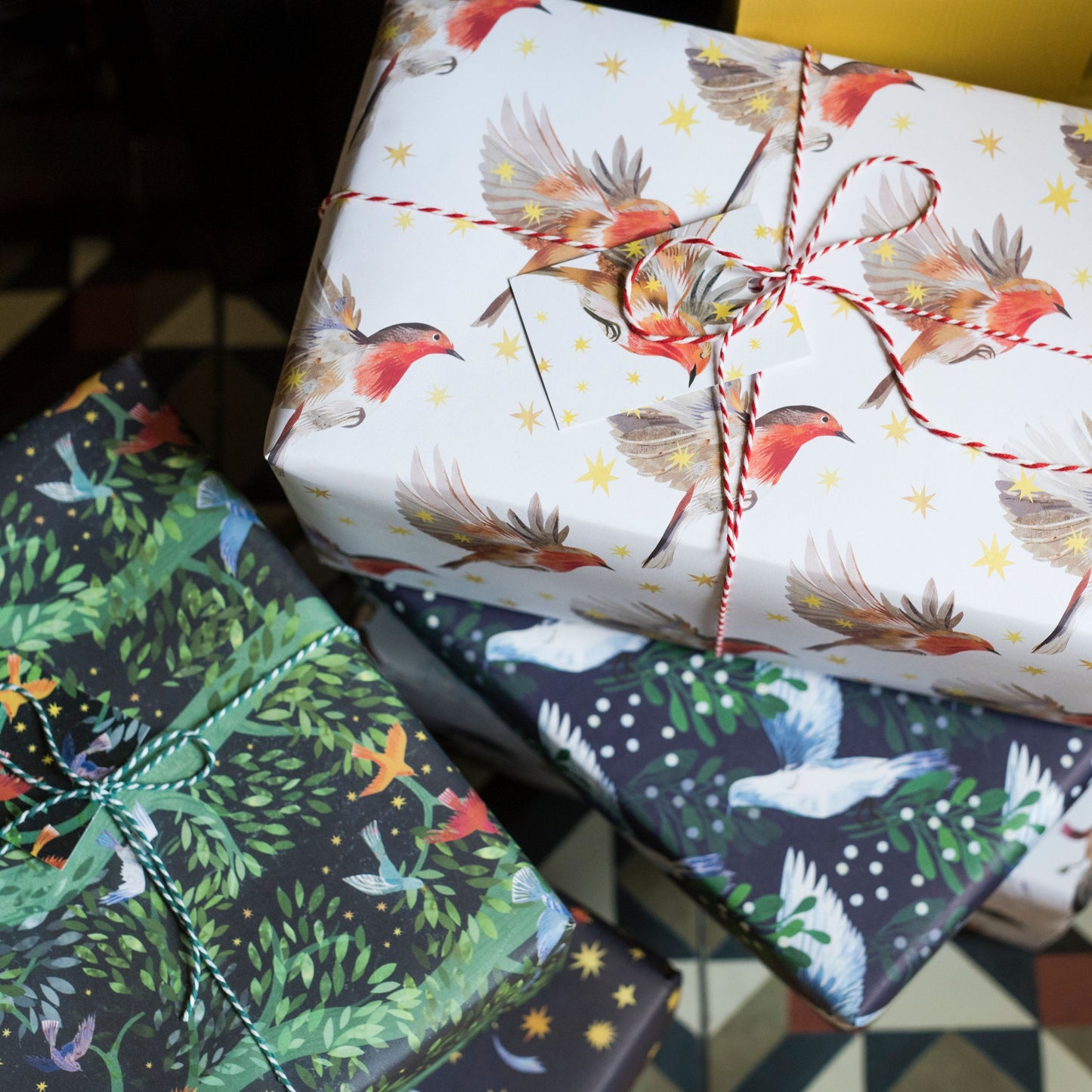 Starry Robins Luxury, 100% Recycled Wrapping Paper