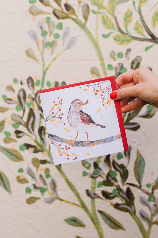 Redwing Christmas Card