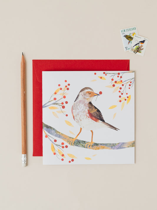 Redwing Christmas Card