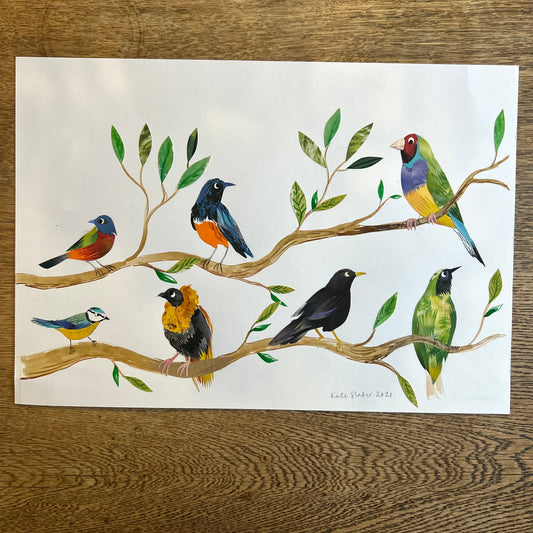 Original Songbirds Collage Artwork