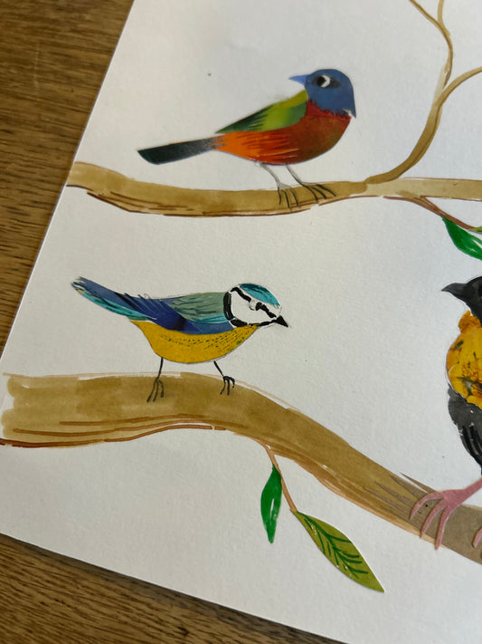 Original Songbirds Collage Artwork