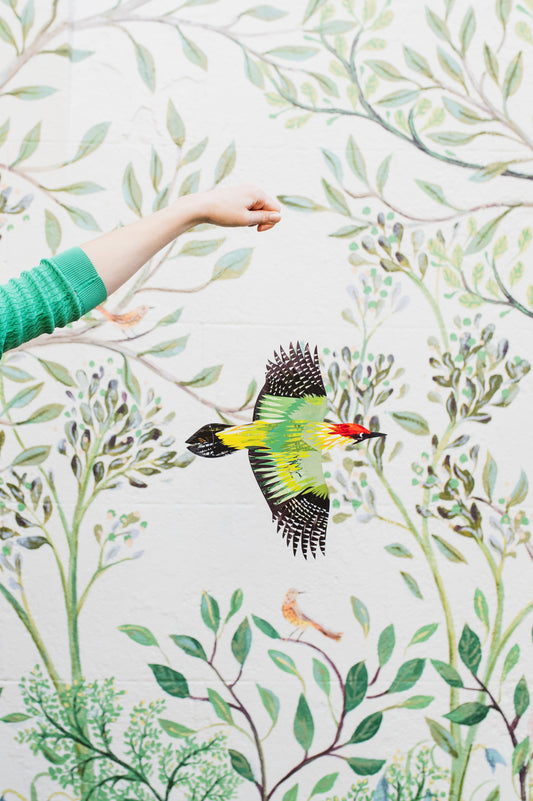 Green Woodpecker Decorative Bird Art