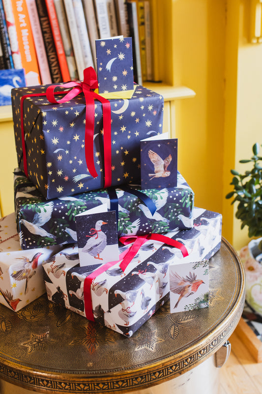 Christmas Geese Luxury, 100% Recycled Wrapping Paper