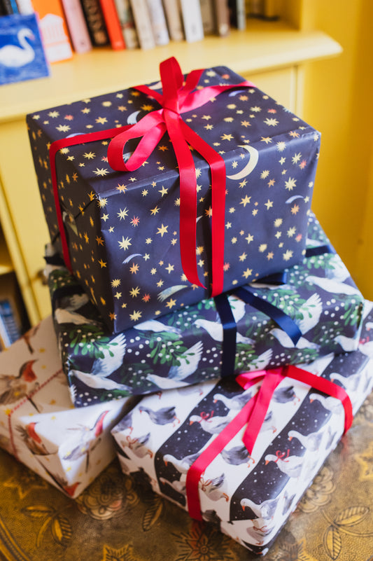 Mistletoe Dove Luxury, 100% Recycled Christmas Wrapping Paper