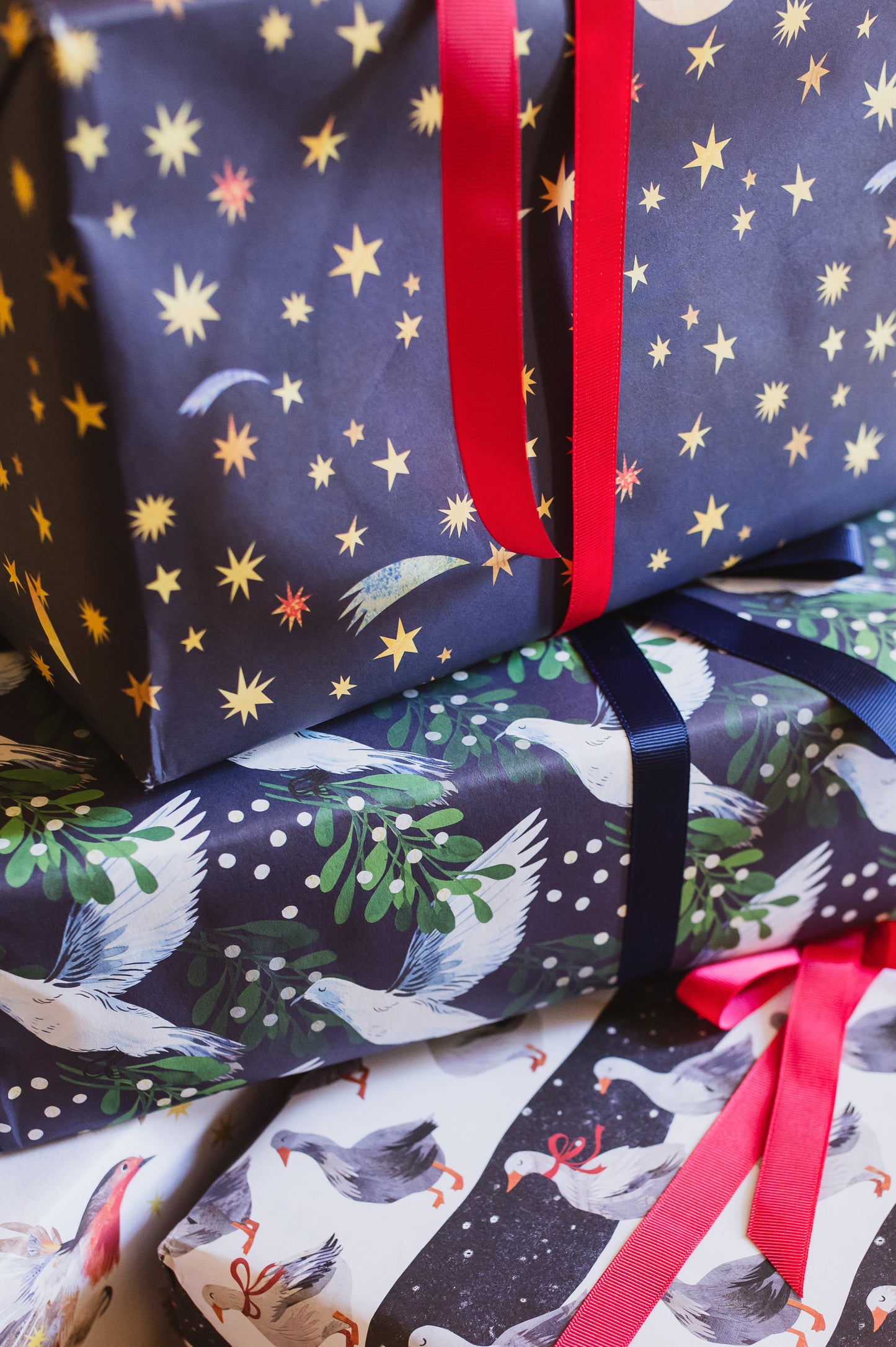 Christmas Geese Luxury, 100% Recycled Wrapping Paper
