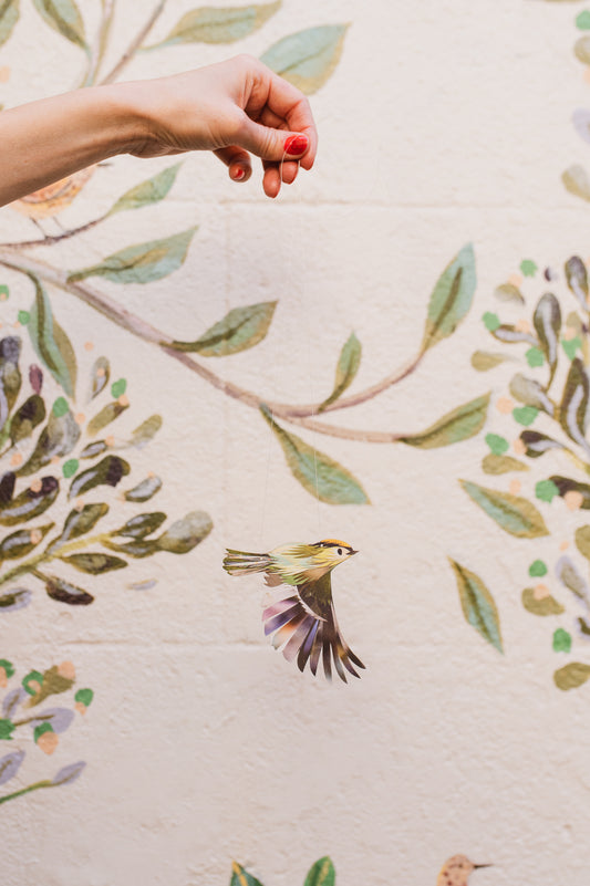 Goldcrest Hanging Bird Decoration