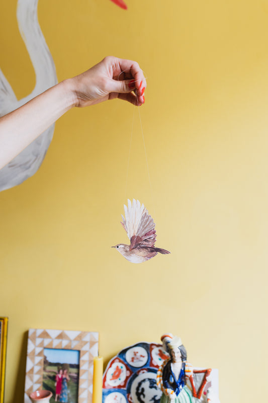 Wren Hanging Bird Decoration