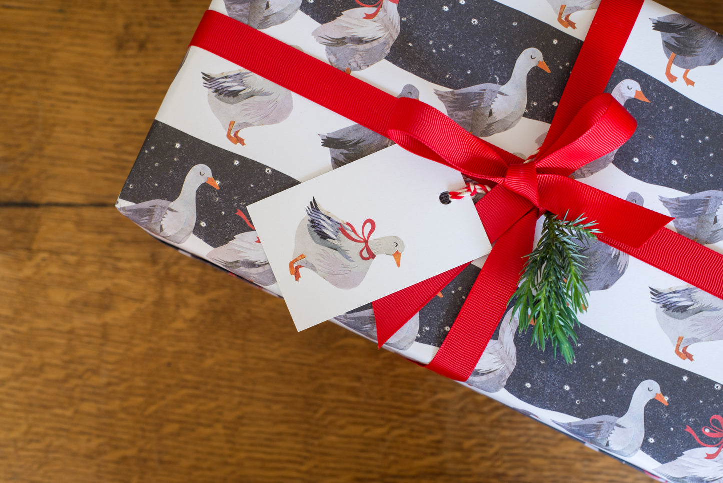 Christmas Geese Luxury, 100% Recycled Wrapping Paper