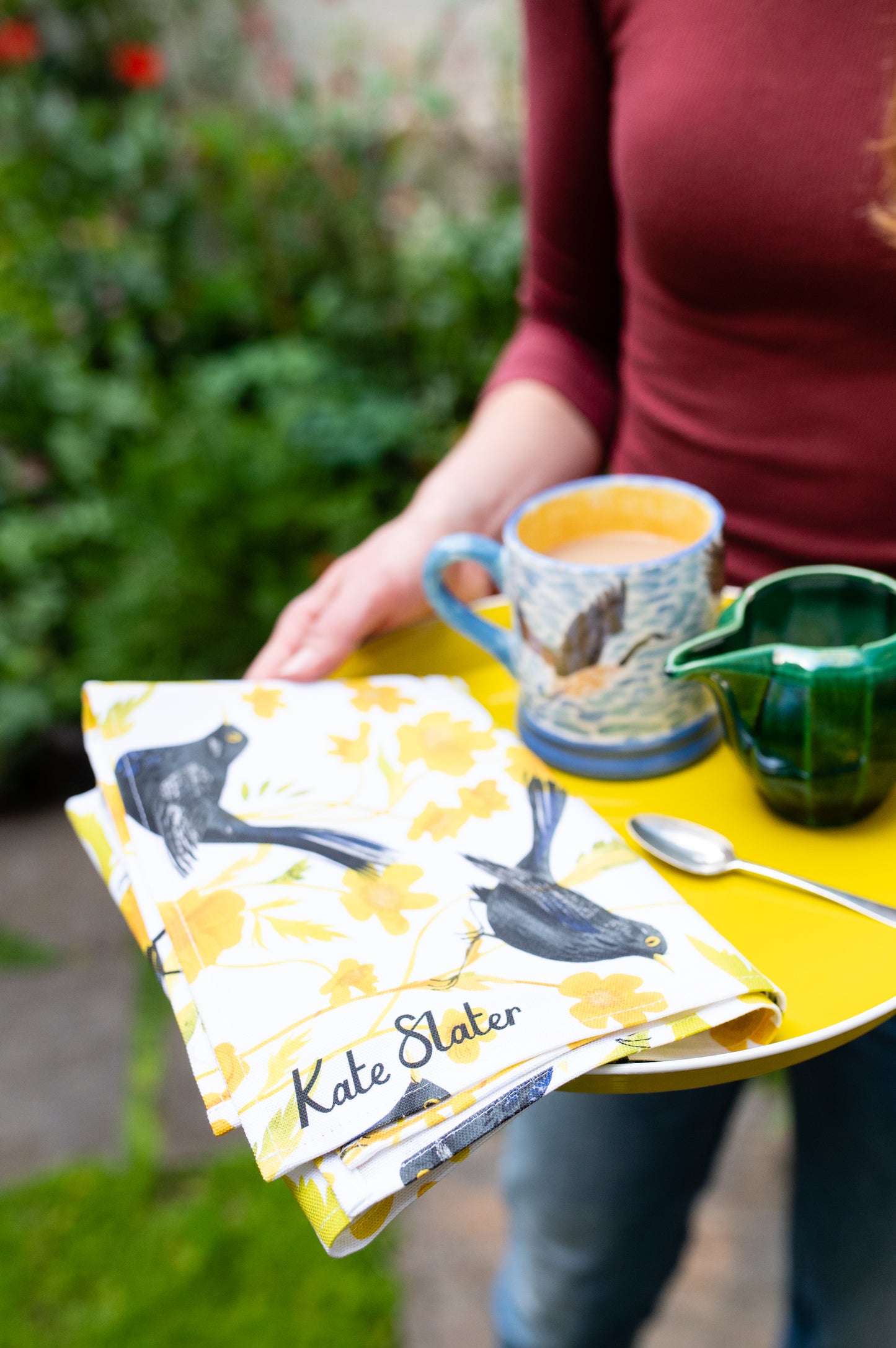 Blackbirds & Buttercups Organic Cotton Tea Towel