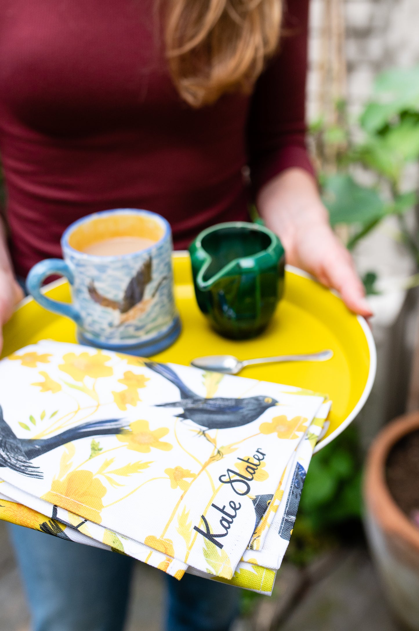 Blackbirds & Buttercups Organic Cotton Tea Towel