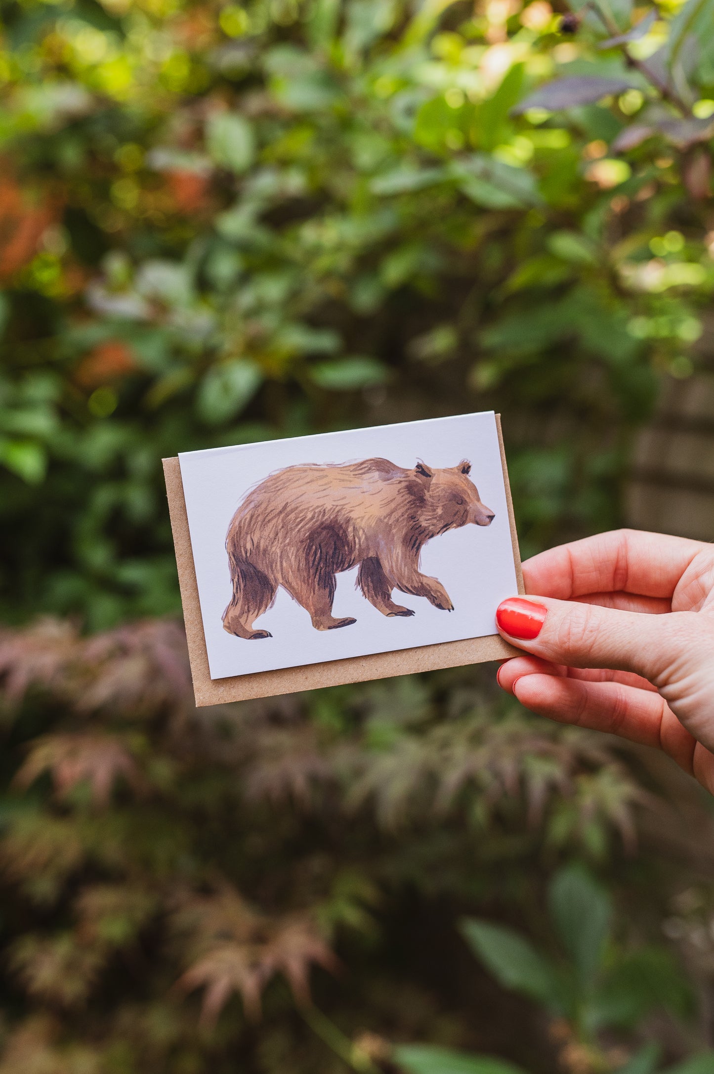Brown Bear Mini Greetings Card