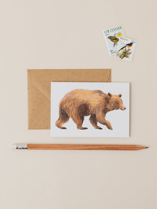 Brown Bear Mini Greetings Card