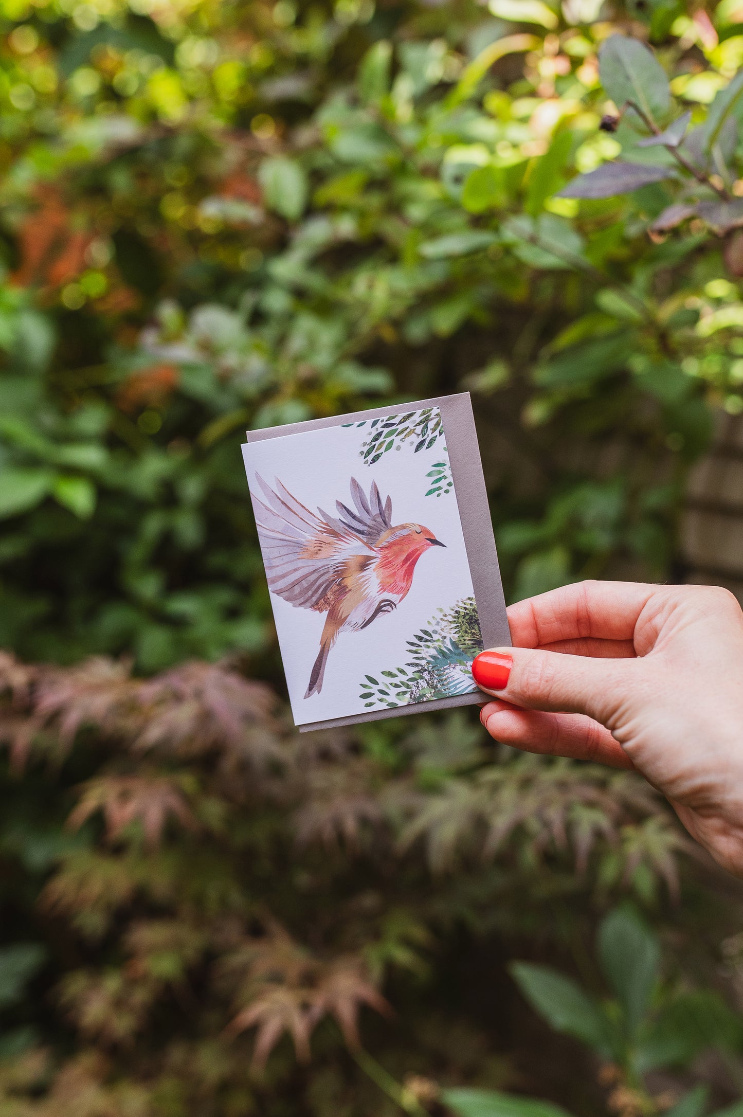 Merry Robin Mini Christmas Card (single card or pack)
