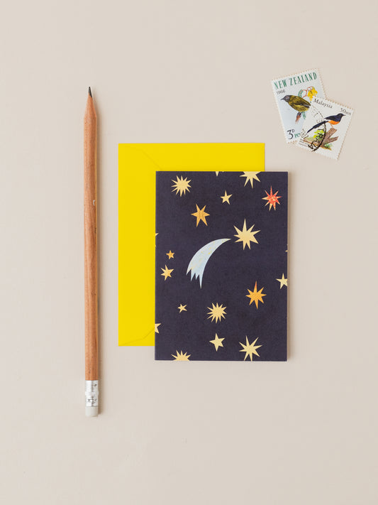 Starry Night Mini Christmas Card (single card or pack)