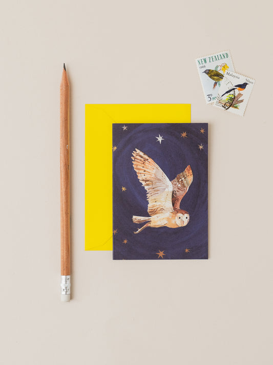 Winter Owl Mini Christmas Card (single card or pack)