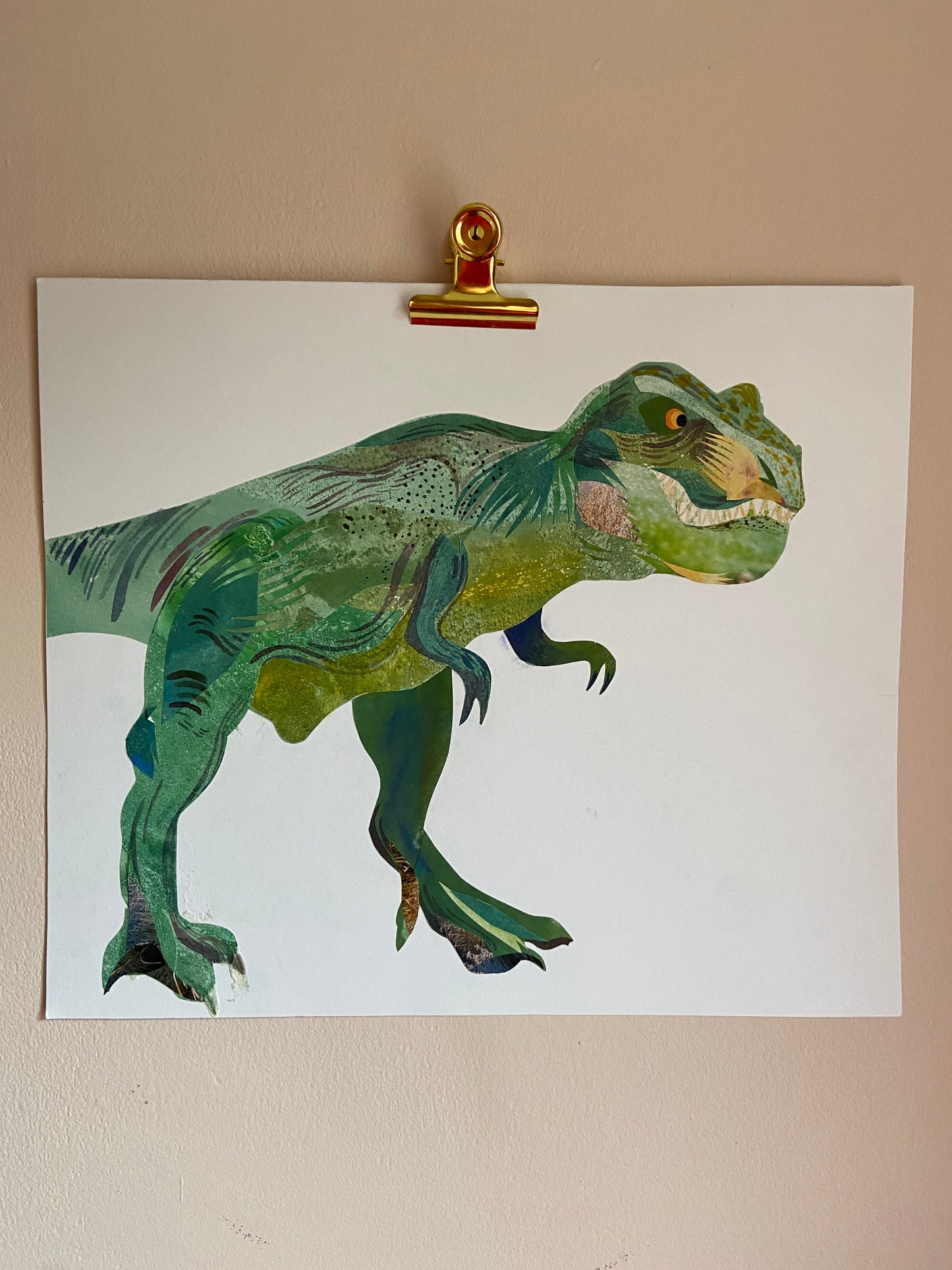 Art Sale - T-Rex Original Mixed Media Illustration