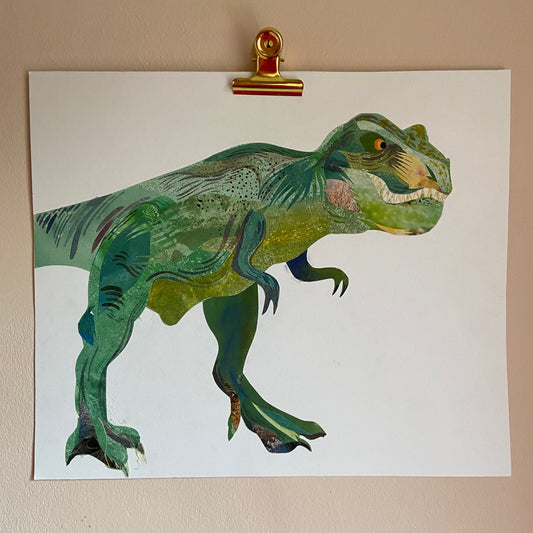 Art Sale - T-Rex Original Mixed Media Illustration