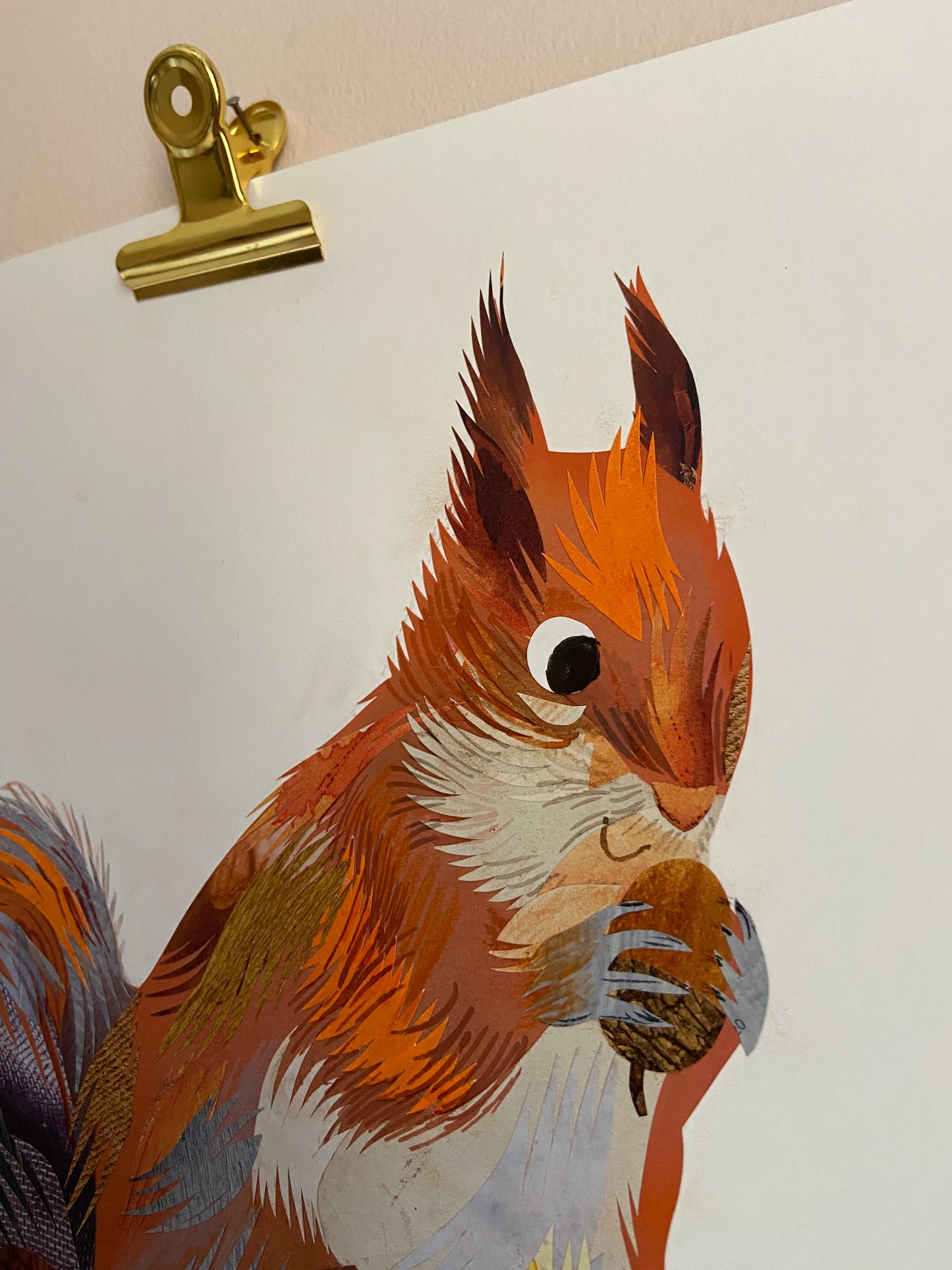 Art Sale - Red Squirrel - Original Mixed Media Illustration