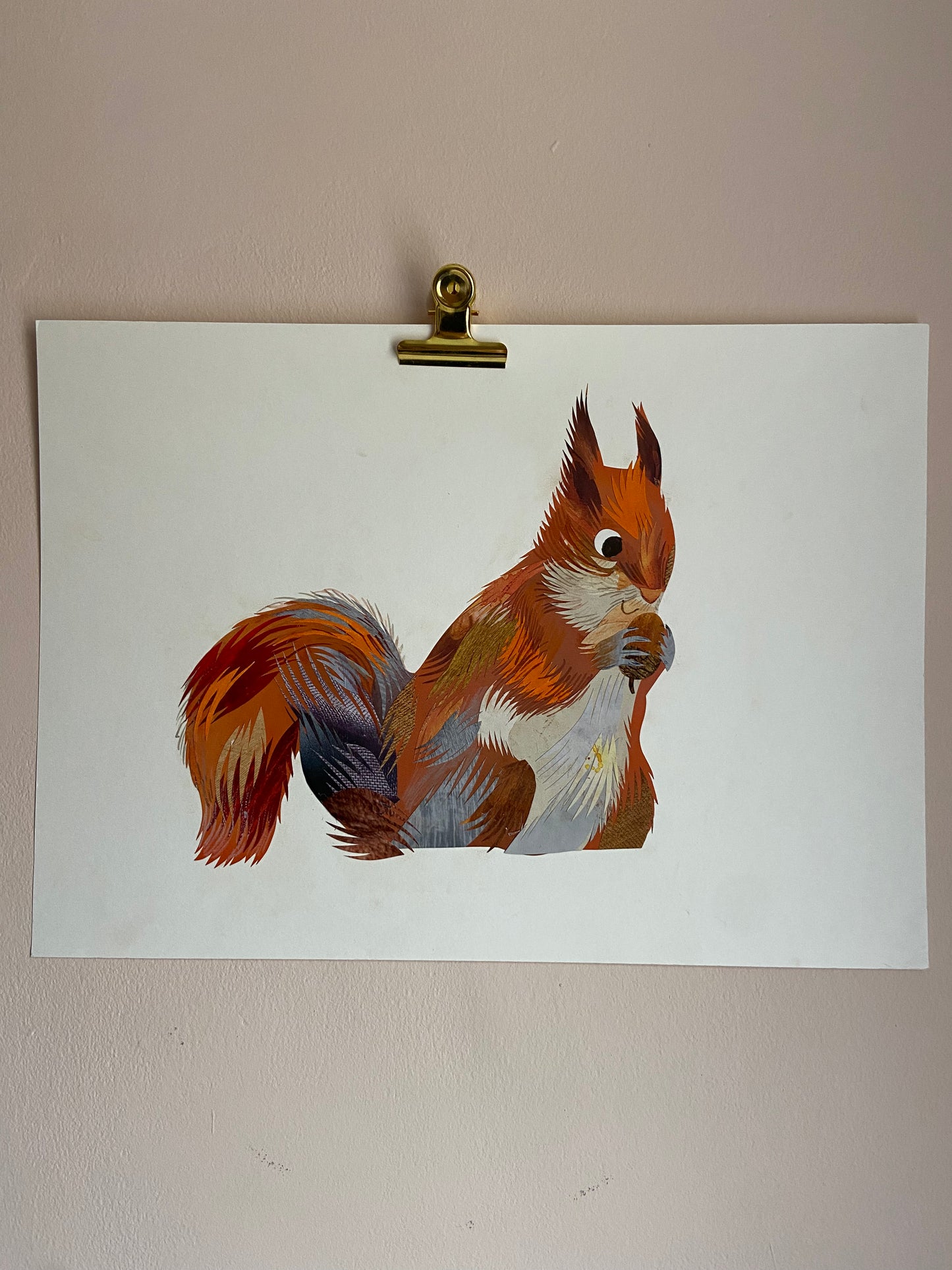 Art Sale - Red Squirrel - Original Mixed Media Illustration