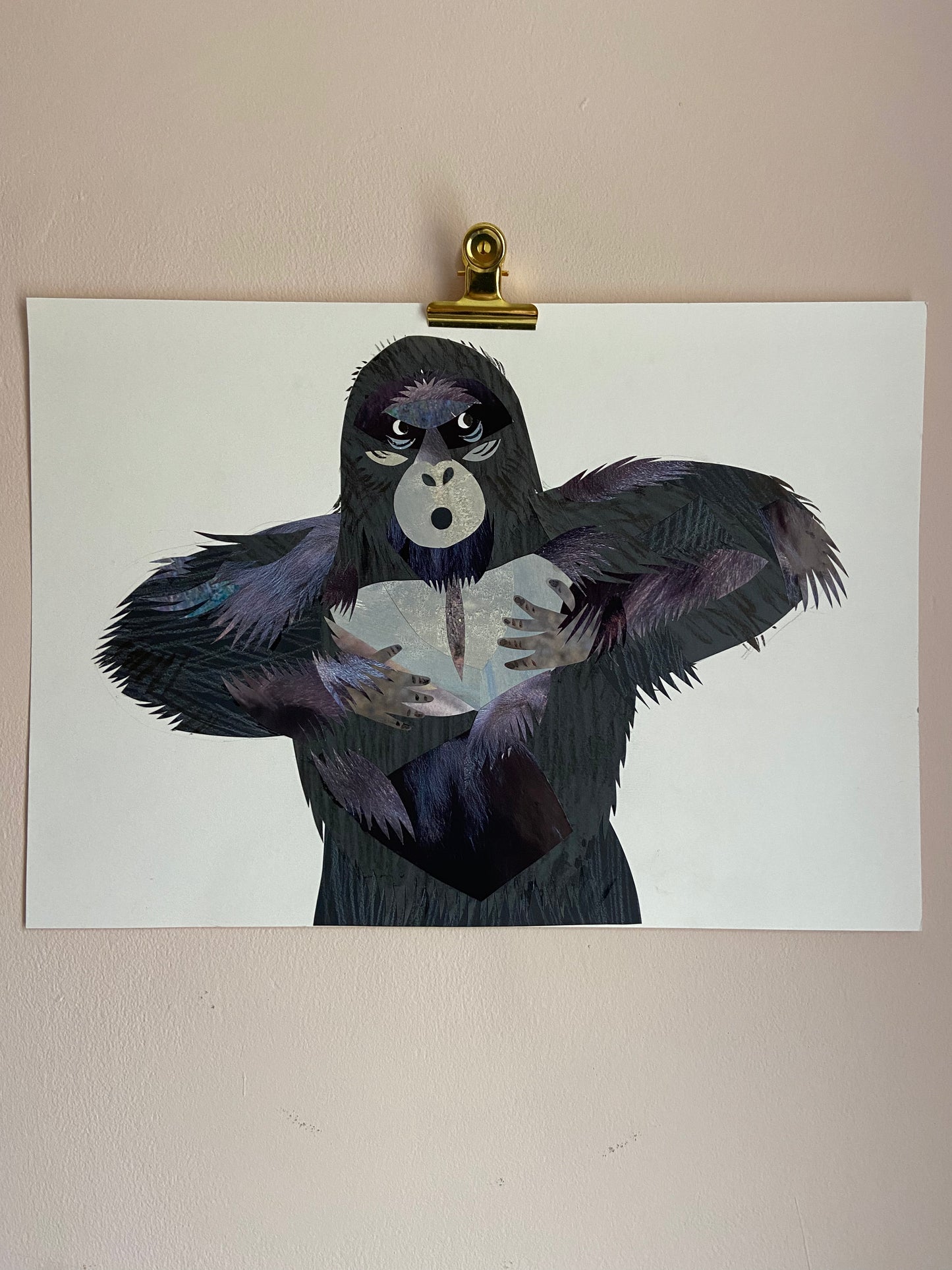 Art Sale - Gorilla - Original Mixed Media Illustration