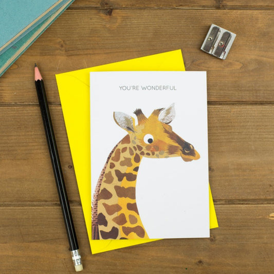 You're Wonderful - Giraffe Greetings Card