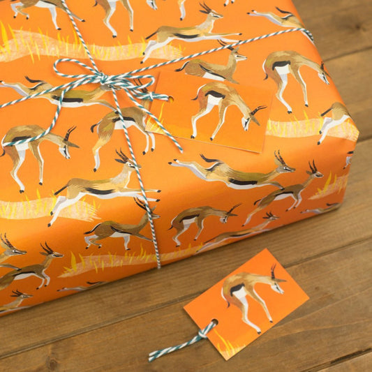 Galloping Gazelles Luxury, 100% Recycled Wrapping Paper