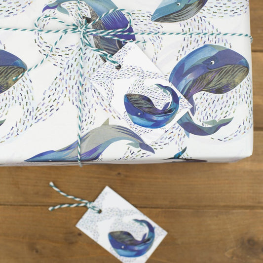 Whales in the Water Luxury, 100% Recycled Wrapping Paper